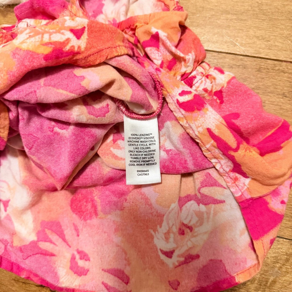 Abound Womens Small Pink Orange Floral Cami Peplum Top Boho Summer Vibe S - Picture 4 of 4